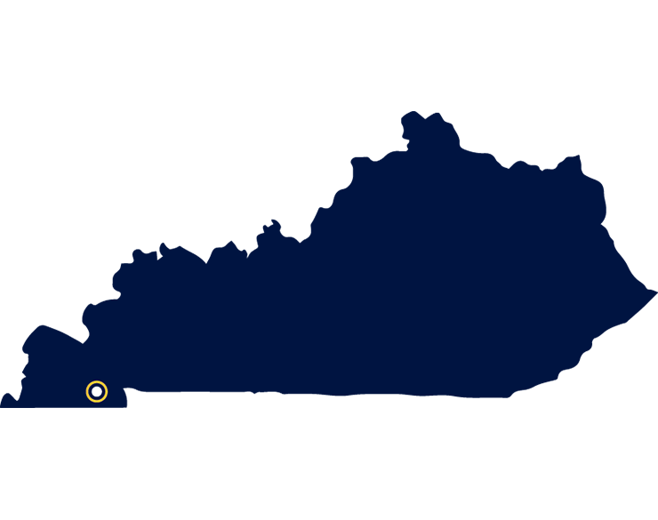 Illustration of Kentucky map with Ӱֱ highlighted